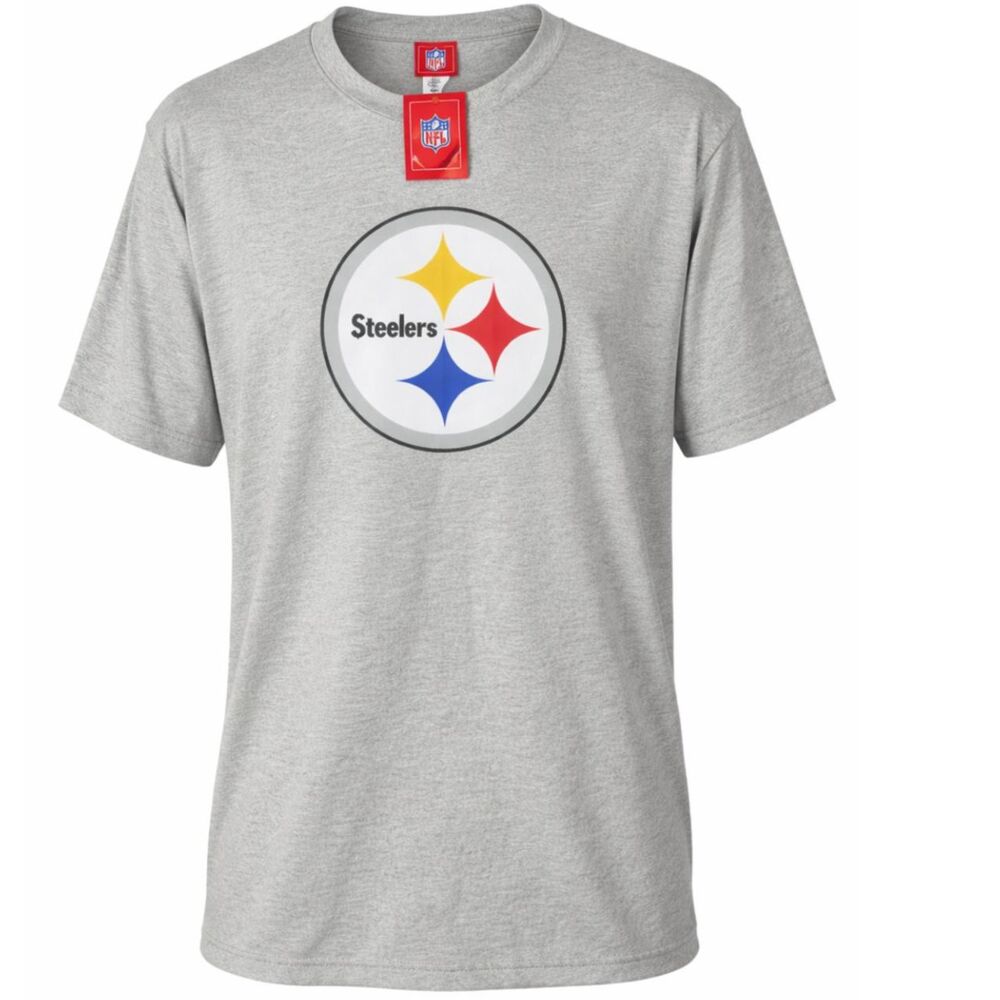 NFL Pittsburg Steelers Medium Basic Casual SS T Shirt Tee Gray Licensed NWT